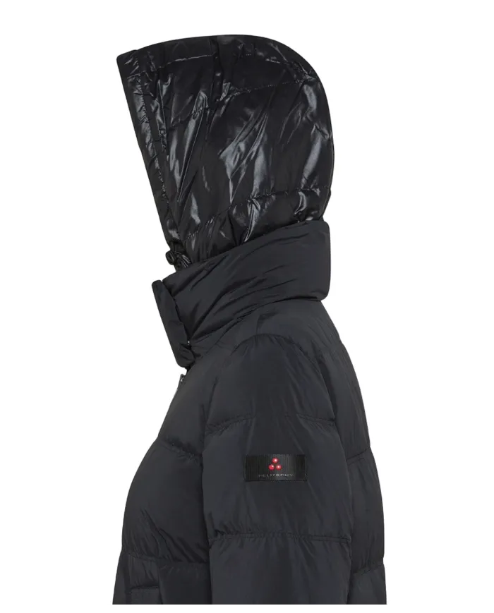 PEUTEREY Piumino Donna PED483801190986 UNIX MK BMAT AI 25/26 regular con cappuccio 808NR CORVO/ NERO