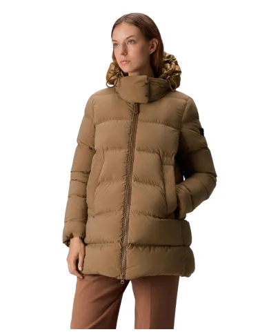 PEUTEREY Piumino Donna PED483801190986 UNIX ML BMAT AI 25/26 regular con cappuccio 894ID Gianduia/Gianduia