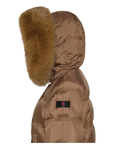 PEUTEREY Piumino Donna PED543901181967 TAKAN MQN 04 FUR AI 25/26 con cappuccio e bordo in pelliccia 894 Gianduia