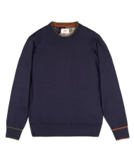 BOB Maglia Uomo DAVIN AI 25/26 lana con dettaglio toppe applicate 02 NAVY