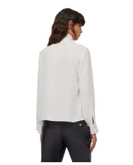 LIU JO Blusa Donna MF5281T4241 AI 25/26 con sciarpa e bottoni logati 10701 BIANCO LANA
