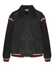 GCDS Bomber Uomo B2EM0901MA0 AI 25/26 con colletto e stampa logata sul retro 99 BLACK