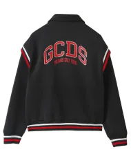 GCDS Bomber Uomo B2EM0901MA0 AI 25/26 con colletto e stampa logata sul retro 99 BLACK