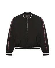 GCDS Bomber Uomo B2EM0903MA0 AI 25/26 con colletto e bande laterali con logo 99 BLACK