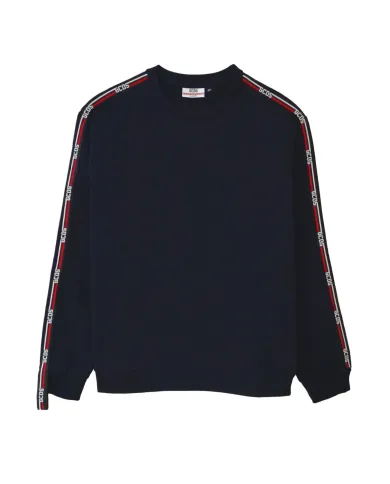 GCDS Felpa Uomo B2EM1501JD1 AI 25/26 cotone con stripes logata 77 BLUE