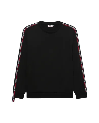 GCDS Felpa Uomo B2EM1501JD1 AI 25/26 a girocollo con bordino logato 99 BLACK