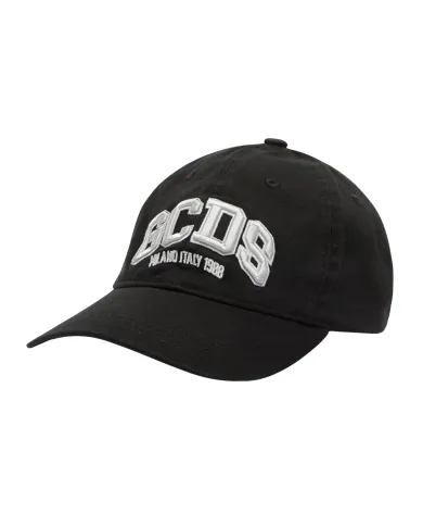 GCDS Cappello Uomo B2EU5800AK6 AI 25/26 cotone con ricamo logato 99 BLACK