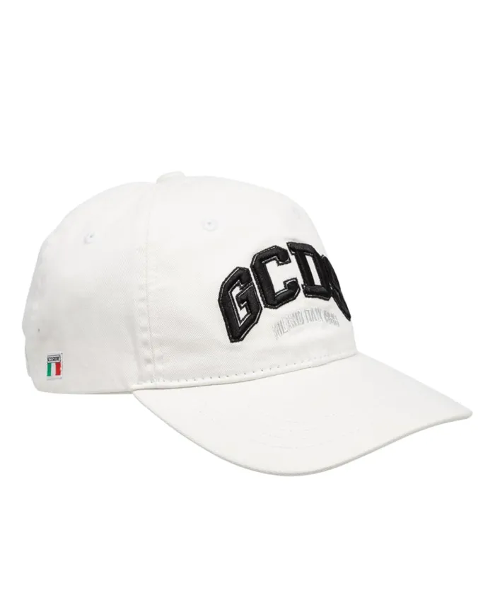 GCDS Cappello Uomo B2EU5800AK6 AI 25/26 cotone con ricamo logato 10 WHITE