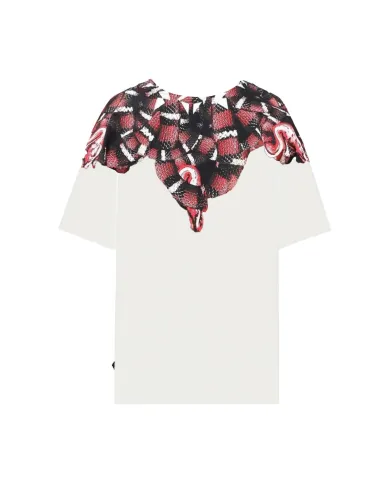 COUNTY OF MILAN T-shirt Uomo F5CAMATH033 AI 25/26 cotone regular con stampa serpente 013 CREMA/CREAM