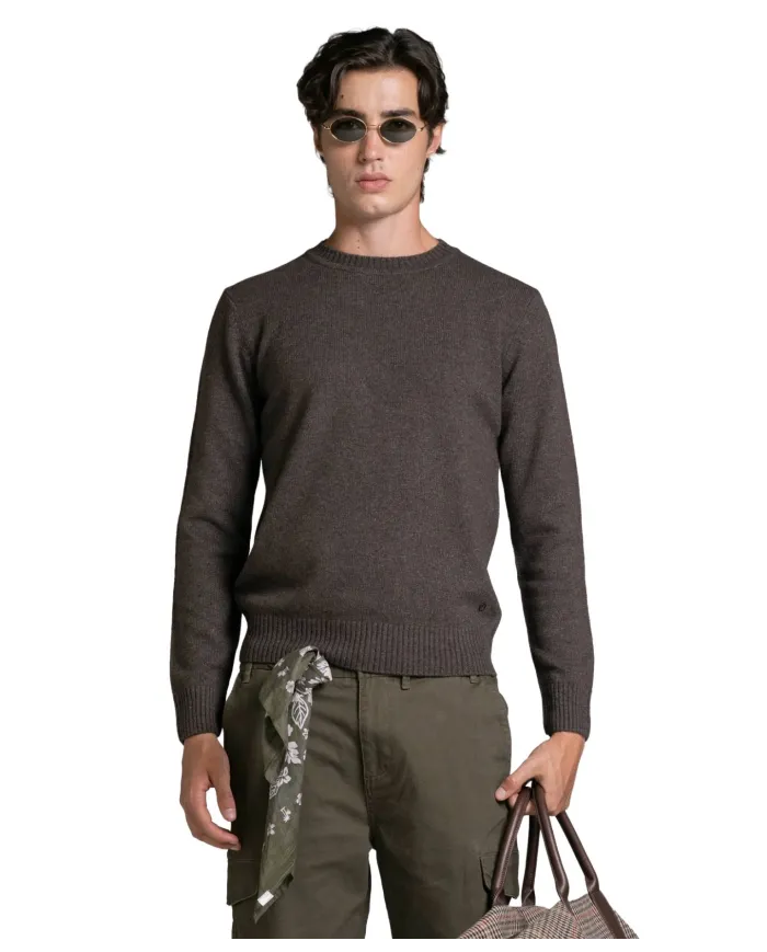 IMPURE Maglia Uomo CHARLIE WN8 AI 25/26 girocollo basico in lana 29 BROWN