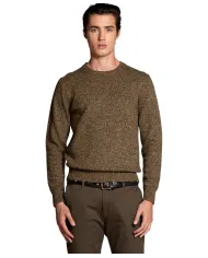 IMPURE Maglia Uomo DUKE WN7 AI 25/26 a girocollo moulinè effetto mélange 29 BROWN