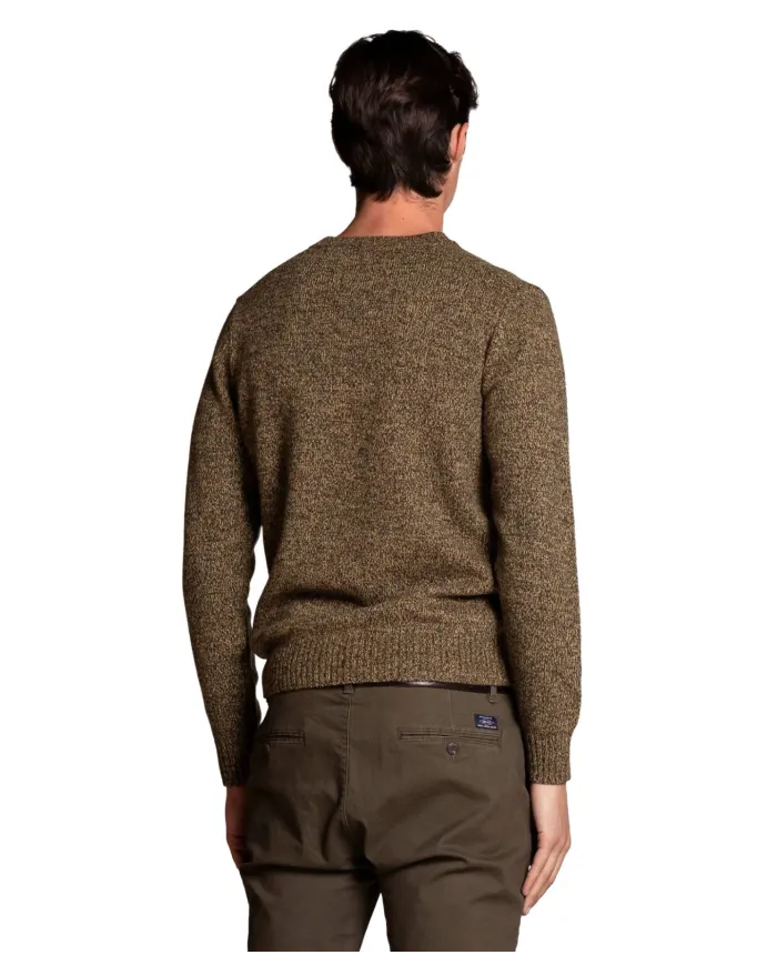 IMPURE Maglia Uomo DUKE WN7 AI 25/26 a girocollo moulinè effetto mélange 29 BROWN