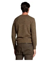 IMPURE Maglia Uomo DUKE WN7 AI 25/26 a girocollo moulinè effetto mélange 29 BROWN