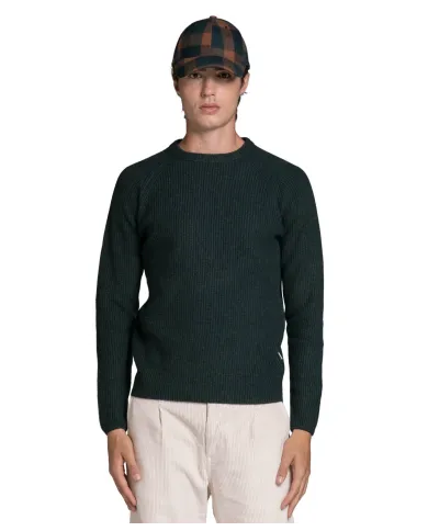 IMPURE Maglia Uomo GARY WN8 AI 25/26 girocollo in costina 102 forest green