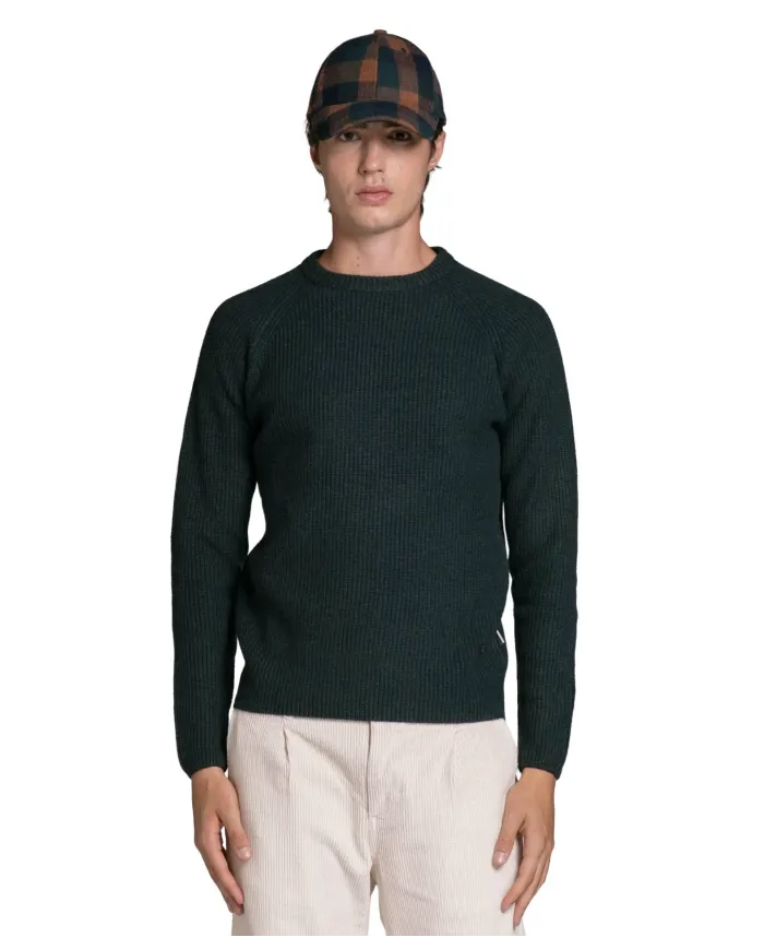 IMPURE Maglia Uomo GARY WN8 AI 25/26 girocollo in costina 102 forest green