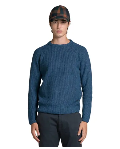 IMPURE Maglia Uomo GARY WN8 AI 25/26 girocollo in costina 139 DENIM