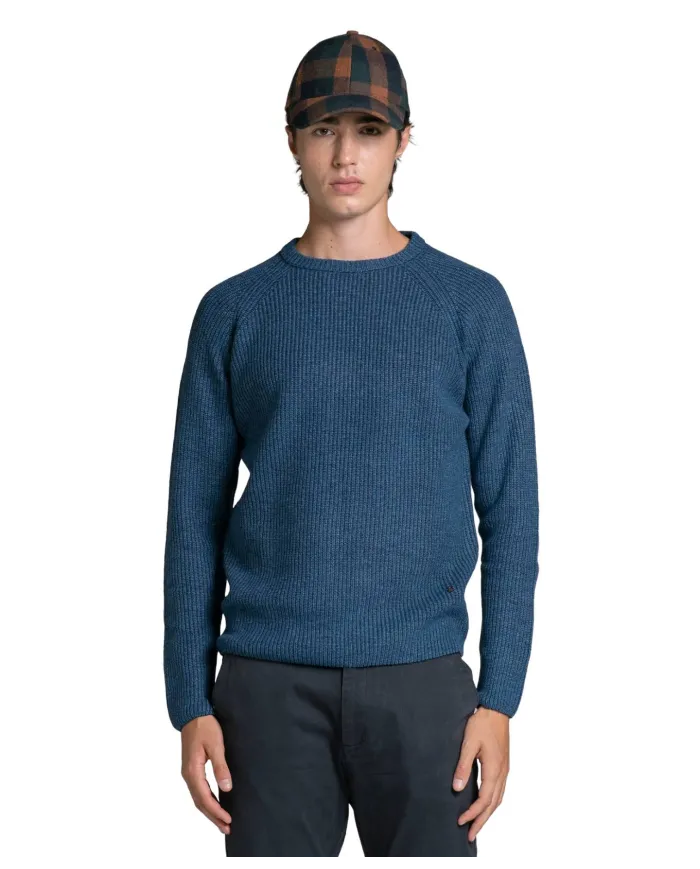 IMPURE Maglia Uomo GARY WN8 AI 25/26 girocollo in costina 139 DENIM