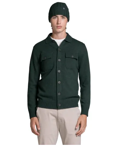 IMPURE Overshirt Uomo ZACK WN8 AI 25/26 con colletto e tasche frontali 04 DK.GREEN
