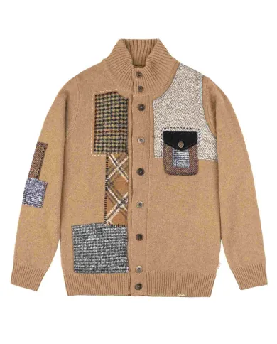 BOB Giubbotto Uomo CURT R00534 AI 25/26 lana con motivo patch 08 BISCOTTO