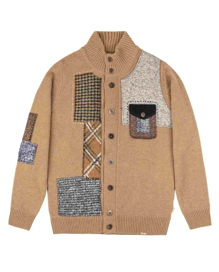 BOB Giubbotto Uomo CURT R00534 AI 25/26 lana con motivo patch 08 BISCOTTO