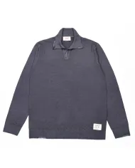 BOB Maglia Uomo ALBERT AI 25/26 lana stile polo con dettagli ricamati 07 FUMO