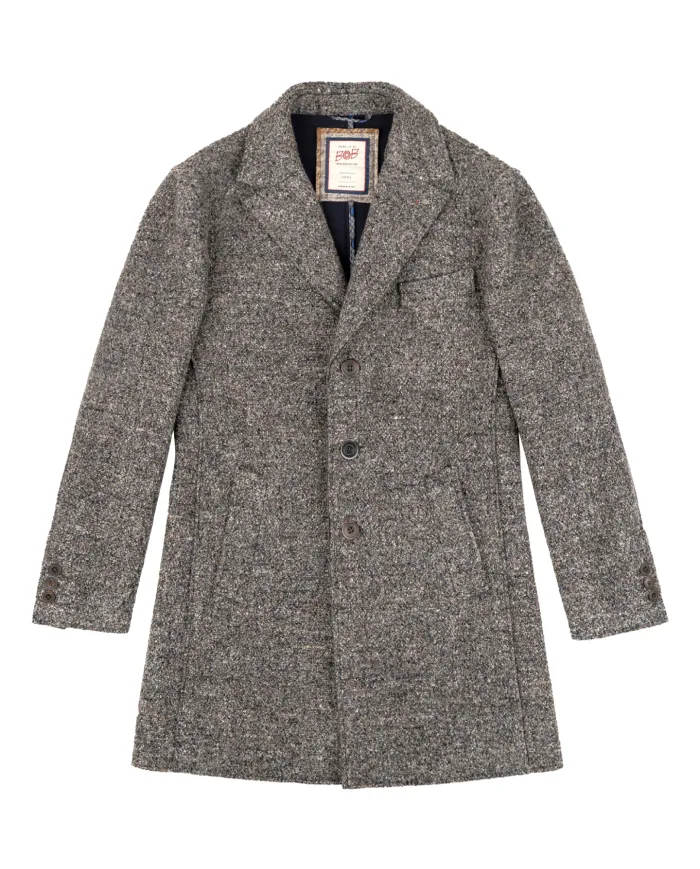 BOB Cappotto Uomo ANDY 145 AI 25/26 stile blazer lungo chiusura a monopetto 03 GRIGIO