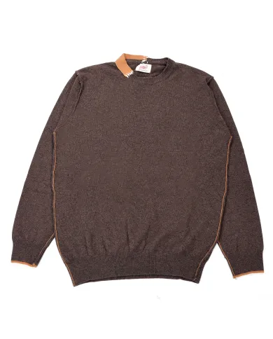 BOB Maglia Uomo ARIC AI 25/26 lana regular in tinta unita 013 MORO