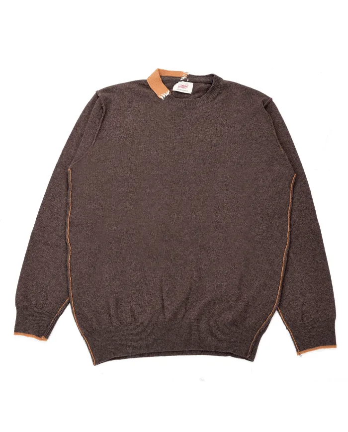 BOB Maglia Uomo ARIC AI 25/26 lana regular in tinta unita 013 MORO