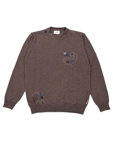 BOB Maglia Uomo ARVIN AI 25/26 lana regular con dettagli ricamati 013 MORO