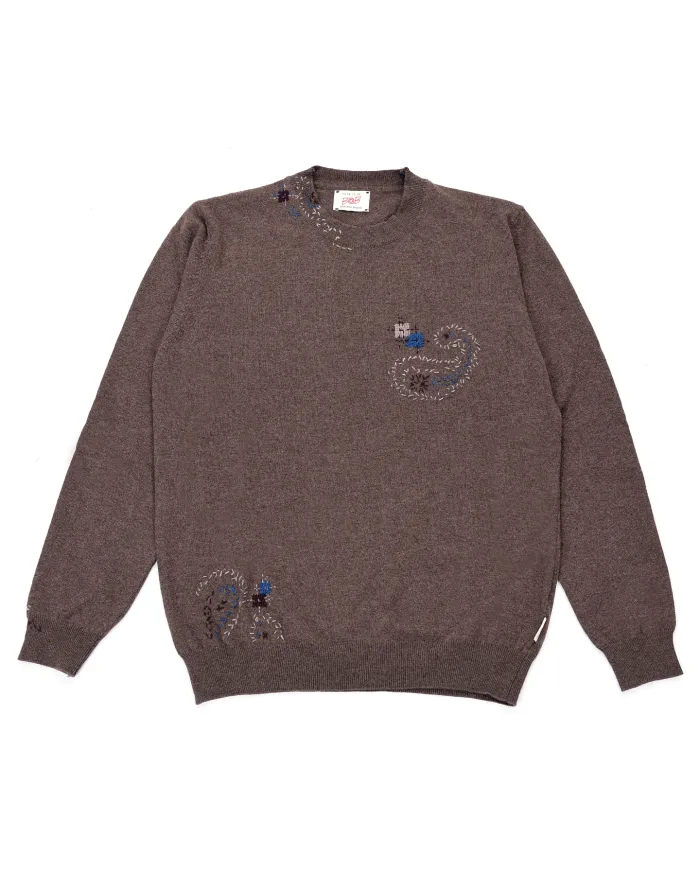 BOB Maglia Uomo ARVIN AI 25/26 lana regular con dettagli ricamati 013 MORO