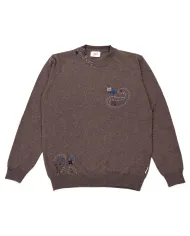 BOB Maglia Uomo ARVIN AI 25/26 lana regular con dettagli ricamati 013 MORO