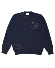 BOB Maglia Uomo ARVIN AI 25/26 lana regular con dettagli ricamati 02 NAVY