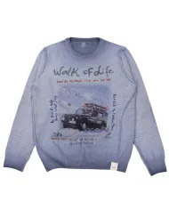 BOB Maglia Uomo BRISTOL AI 25/26 lana con stampa reversibile 01 BLU