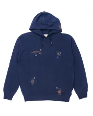 BOB Maglia Uomo CENTRAL R005 AI 25/26 lana con cappuccio fisso 01 BLU