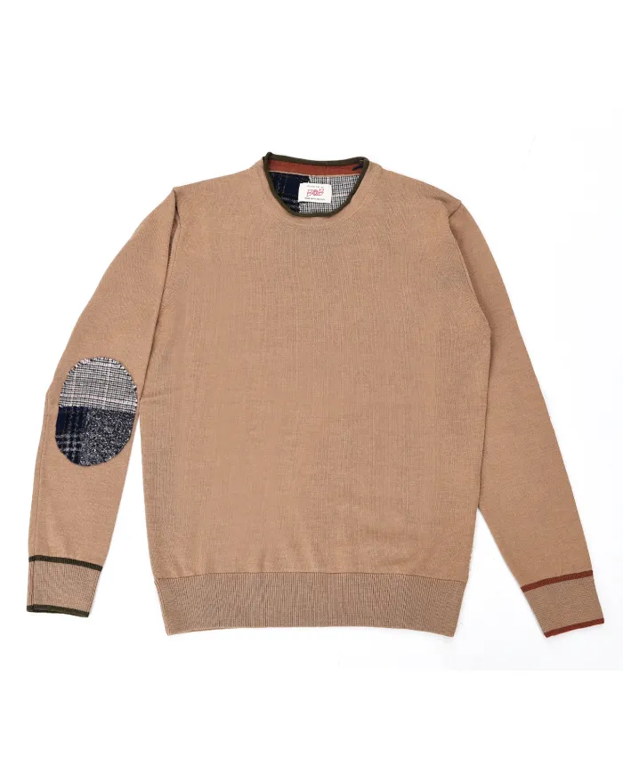 BOB Maglia Uomo DAVIN AI 25/26 lana con dettaglio toppe applicate 33 BISCOTTO