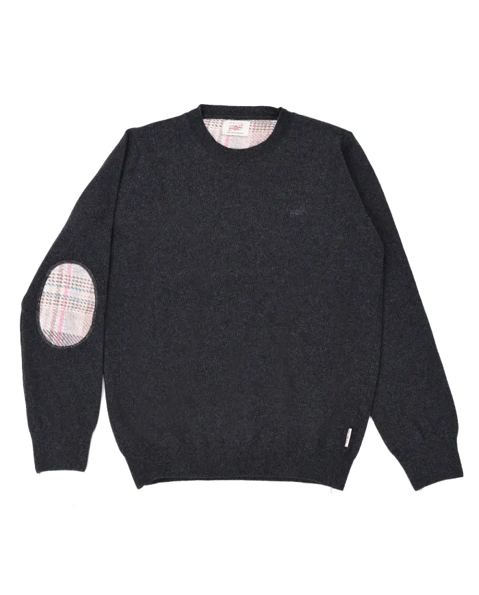 BOB Maglia Uomo FOSTER AI 25/26 lana dotata di toppa con fantasia 19 ANTRACITE