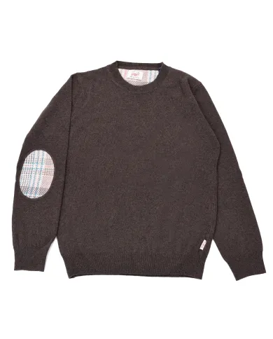 BOB Maglia Uomo FOSTER AI 25/26 lana dotata di toppa con fantasia 09 MARRONE