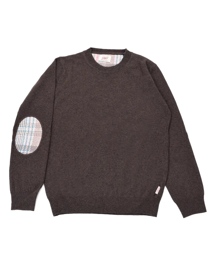 BOB Maglia Uomo FOSTER AI 25/26 lana dotata di toppa con fantasia 09 MARRONE