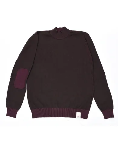 BOB Maglia Uomo LUBE AI 25/26 lana regular reversibile con lupetto 09 MORO/bordeaux