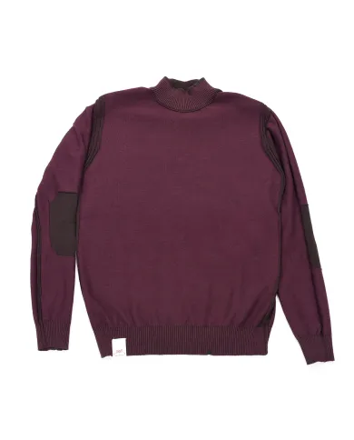 BOB Maglia Uomo LUBE AI 25/26 lana regular reversibile con lupetto 09 MORO/bordeaux