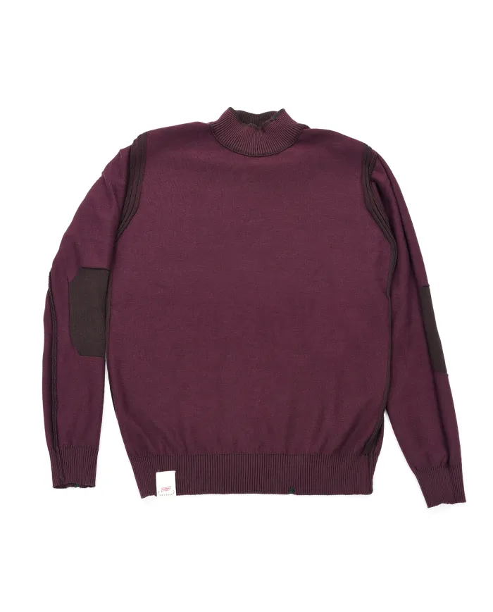 BOB Maglia Uomo LUBE AI 25/26 lana regular reversibile con lupetto 09 MORO/bordeaux