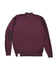 BOB Maglia Uomo LUBE AI 25/26 lana regular reversibile con lupetto 09 MORO/bordeaux