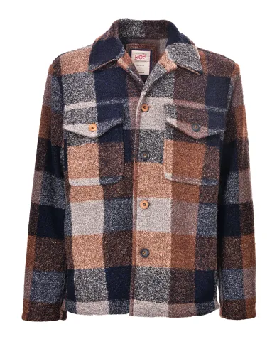 BOB Giubbino Uomo MOODY 141 AI 25/26 lana regular stile camicia a quadrti 01 var 1 grigio/moro