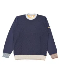 BOB Maglia Uomo ROY AI 25/26 lana tegular con taschino applicato sulla manica 01 BLU