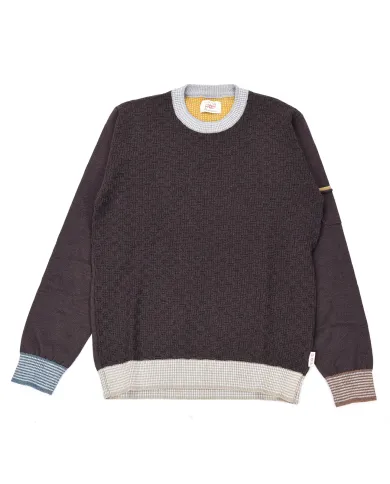 BOB Maglia Uomo ROY AI 25/26 lana tegular con taschino applicato sulla manica 30 CIOCCOLATO