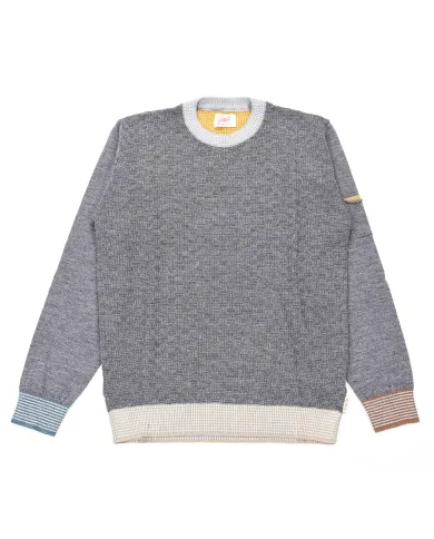 BOB Maglia Uomo ROY AI 25/26 lana tegular con taschino applicato sulla manica 07 FUMO