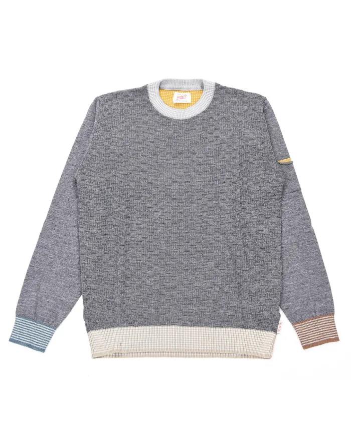 BOB Maglia Uomo ROY AI 25/26 lana tegular con taschino applicato sulla manica 07 FUMO