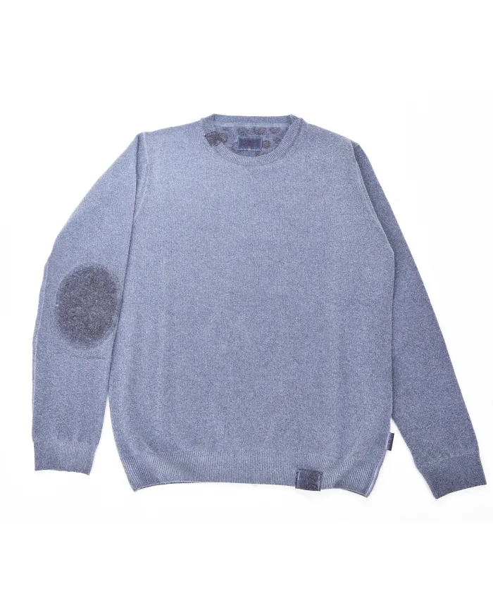 BOB Maglia Uomo SPIKE AI 25/26 lana con toppe a fantasia 01 BLU