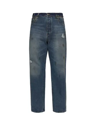 RICHMOND Jeans Uomo UMA25447JE MAGLIS AI 25/26 effetto vintage con rotture relaxed fit 09 BLUE MEDIUM