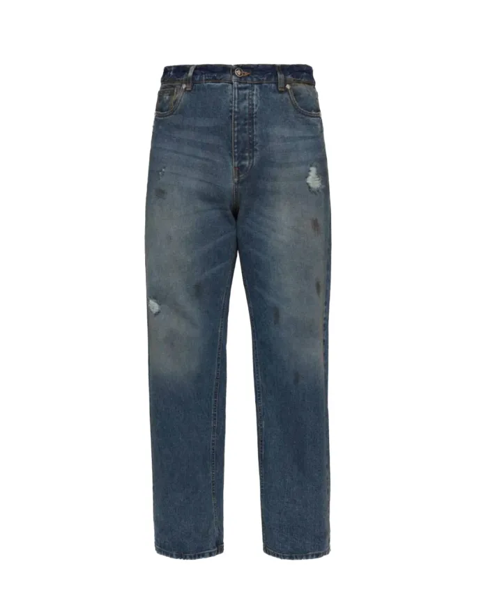 RICHMOND Jeans Uomo UMA25447JE MAGLIS AI 25/26 effetto vintage con rotture relaxed fit 09 BLUE MEDIUM